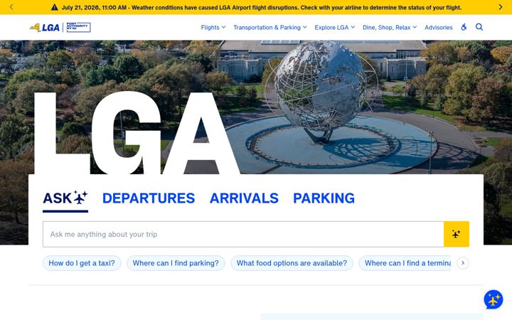 Screenshot of laguardiaairport.com