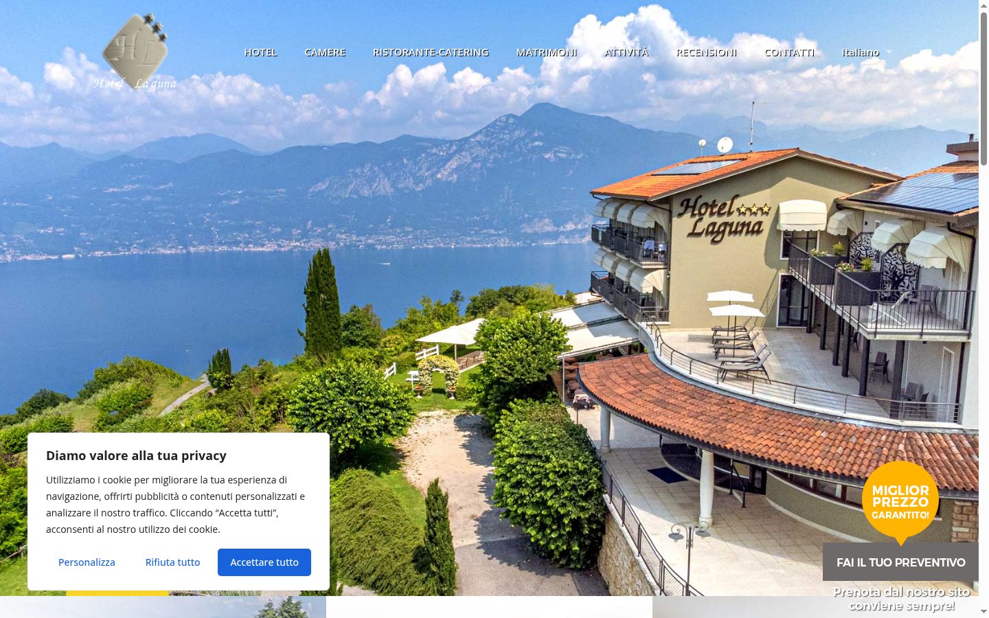 Screenshot del banner di consenso mostrato prima di qualsiasi interazione