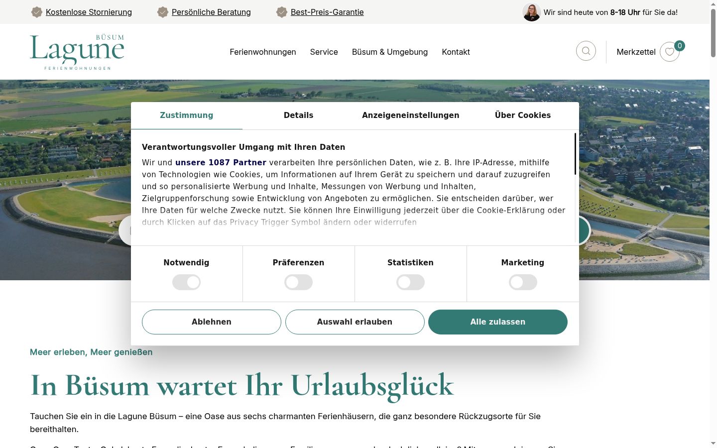 Screenshot tal-banner tal-kunsens muri qabel kwalunkwe interazzjoni