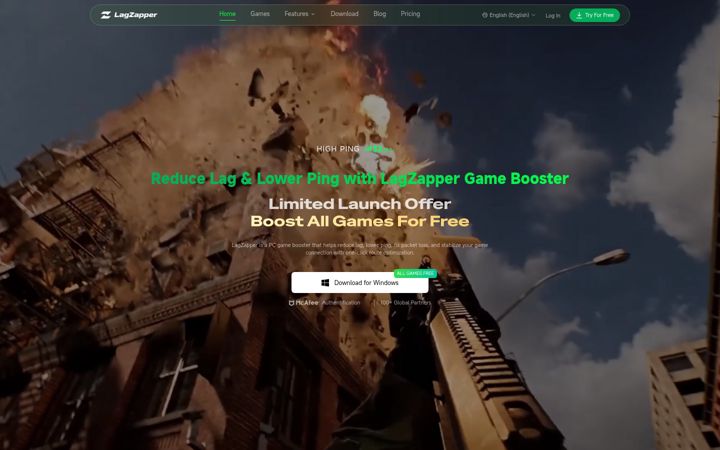 Screenshot stránky lagzapper.com