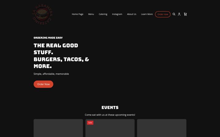 Screenshot of lahabaneracatering.com