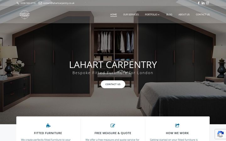 Screenshot of lahartcarpentry.co.uk