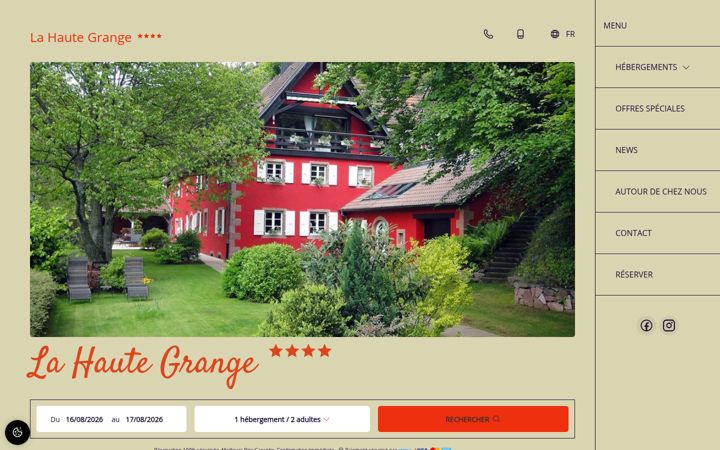 Screenshot of lahautegrange-gites.fr