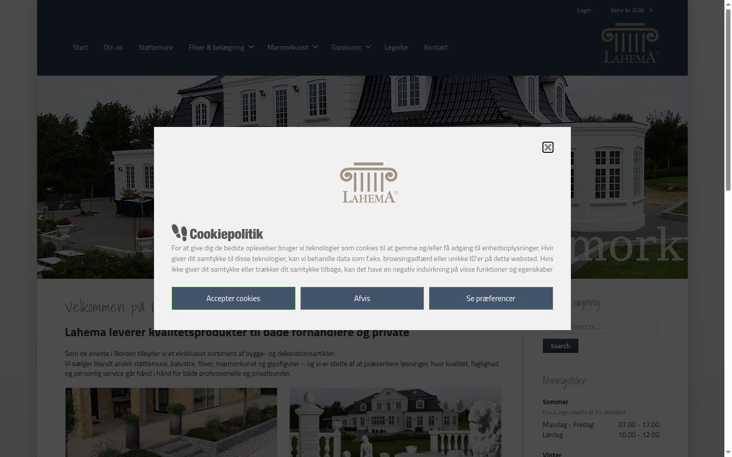 Screenshot des Einwilligungsbanners vor jeglicher Interaktion