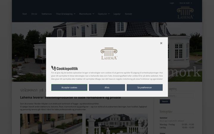 Screenshot of lahema.dk