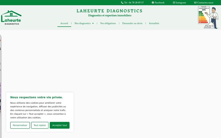Screenshot of laheurtediagnostics.fr