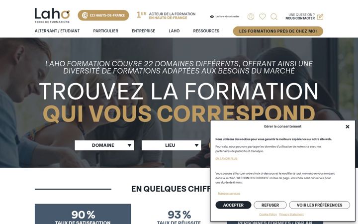 Screenshot of laho-formation.fr
