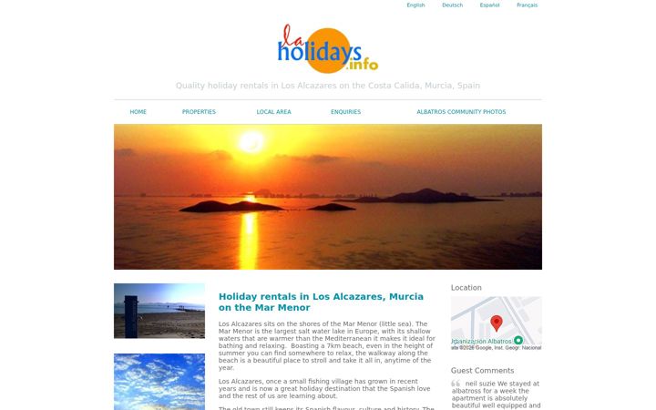 Screenshot of laholidays.info