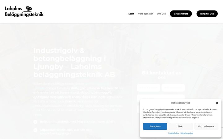 Screenshot of laholmbelaggningsteknik.se