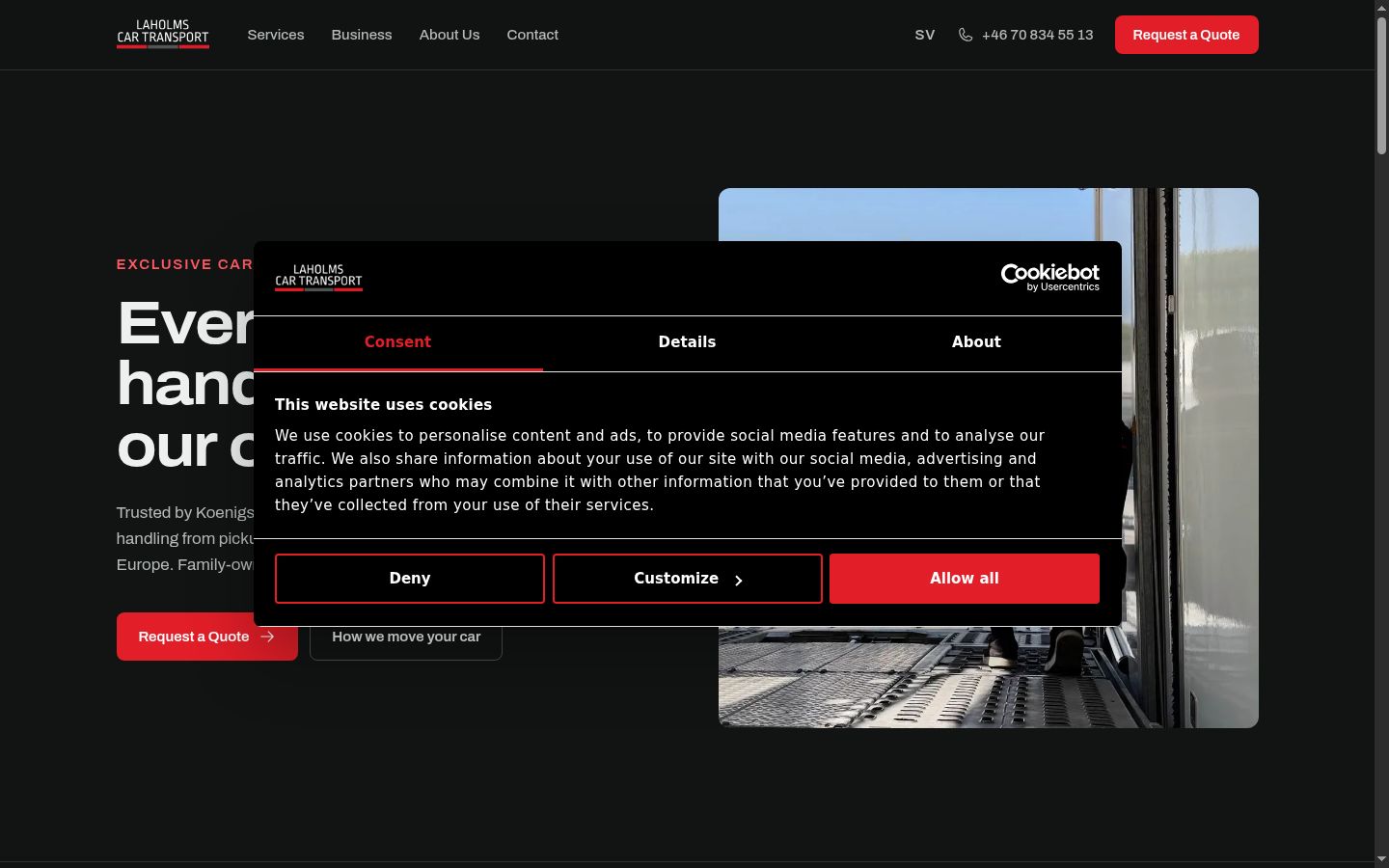 Zrzut ekranu banera zgody wyświetlanego przed jakąkolwiek interakcją