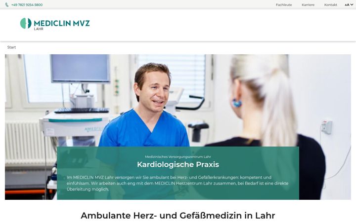 Screenshot of lahr-mvz.de