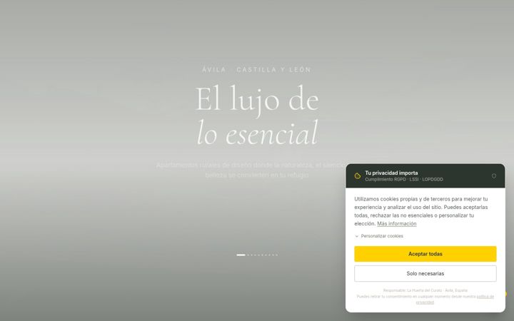 Screenshot of lahuertadelcuratocasasrurales.com