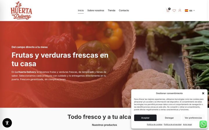 Screenshot of lahuertadelivery.com
