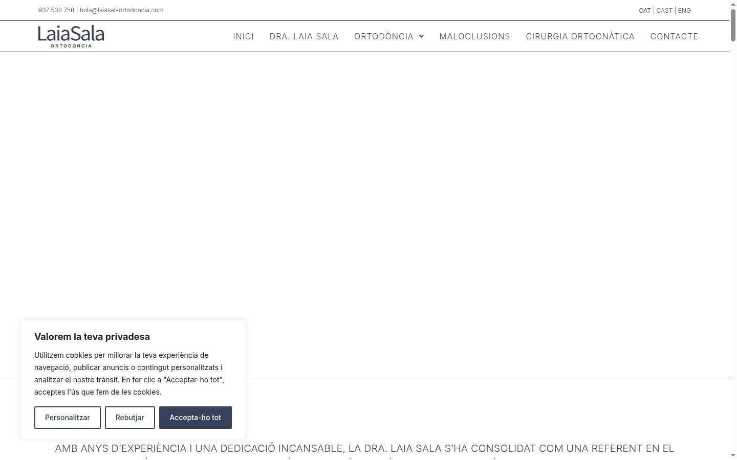 Captura de pantalla del banner de consentimiento mostrado antes de cualquier interacción