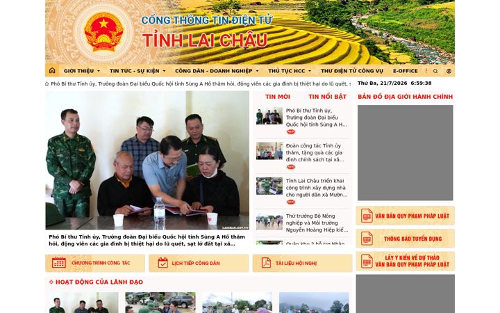 Screenshot of laichau.gov.vn