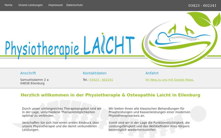 Screenshot of laicht-physiotherapie.de