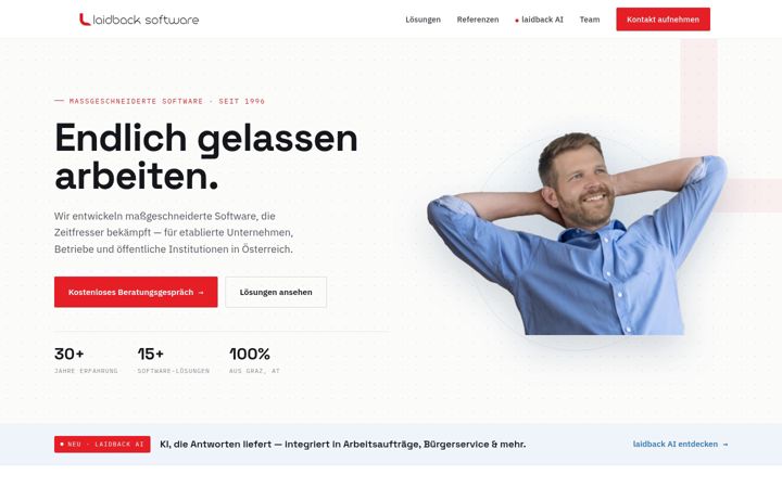 Screenshot of laidback-software.com