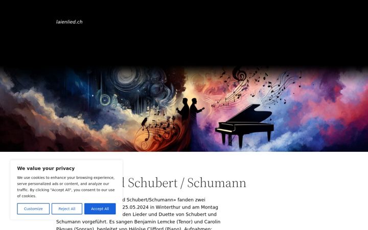Screenshot of laienlied.ch