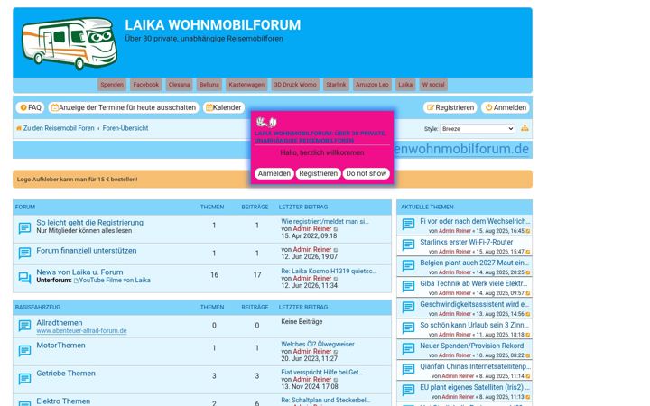 Screenshot of laikawohnmobilforum.de