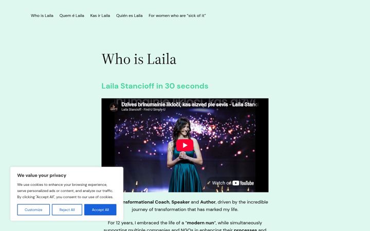 Screenshot of lailastancioff.com