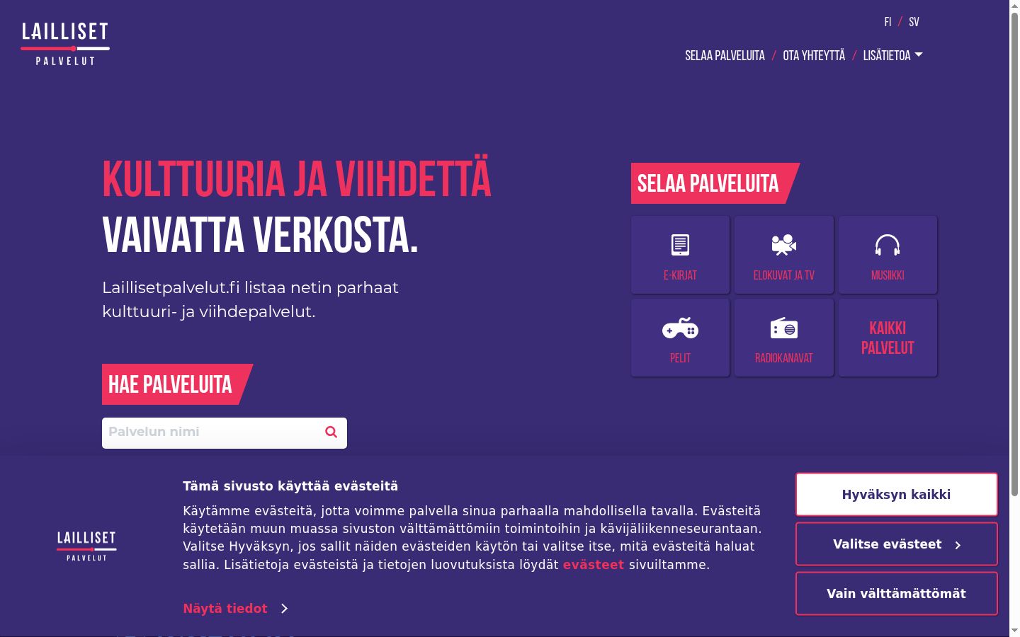 Screenshot of the consent banner shown before any interaction