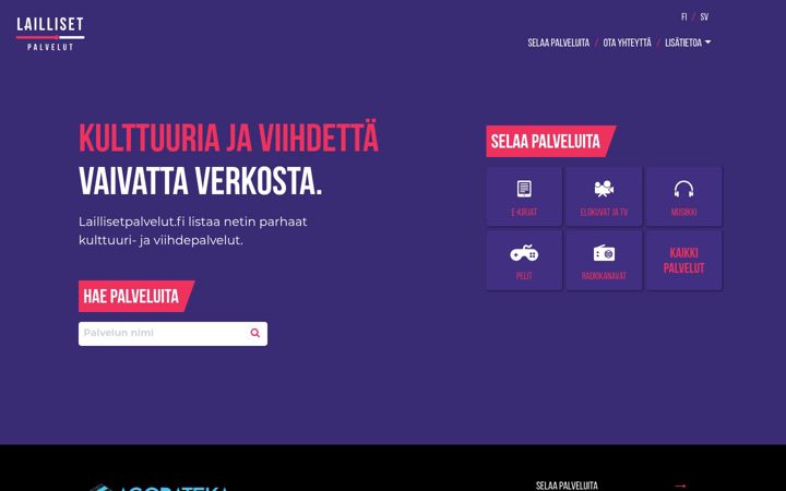 Screenshot of laillisetpalvelut.fi