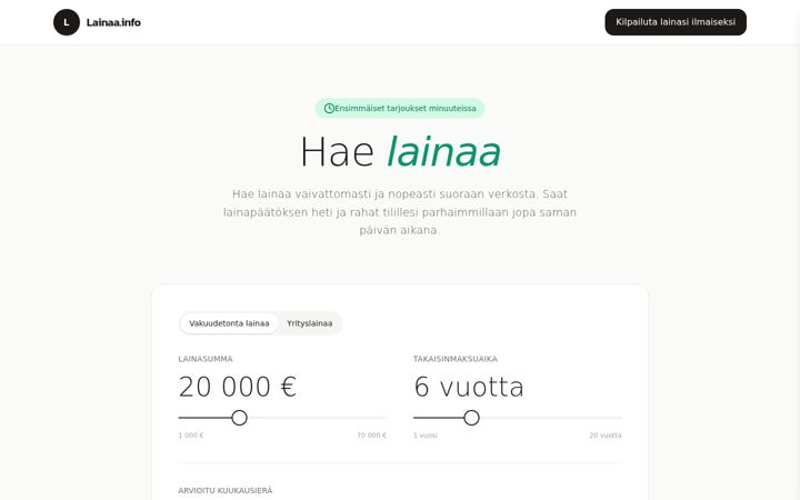 Screenshot of lainaa.info