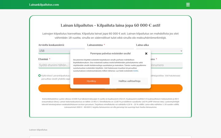 Screenshot of lainankilpailutus.com