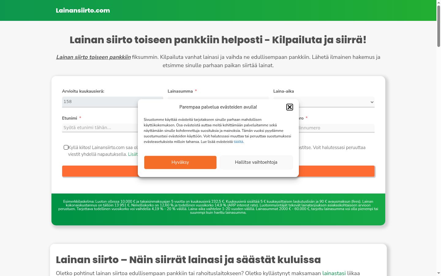 Snímka obrazovky banera súhlasu zobrazeného pred akoukoľvek interakciou