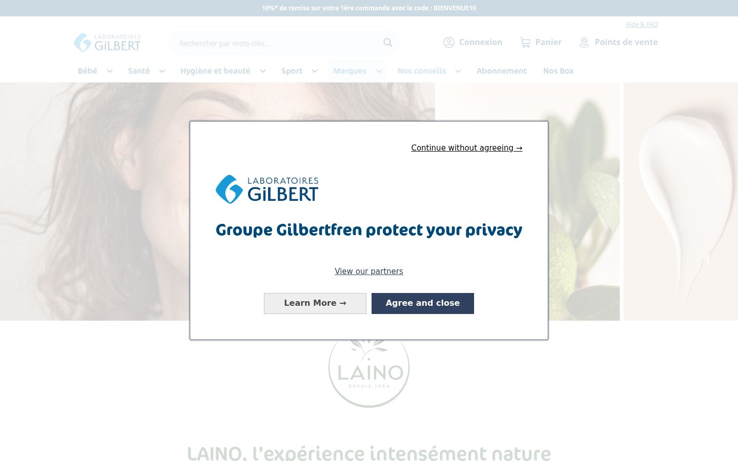 Screenshot des Einwilligungsbanners vor jeglicher Interaktion