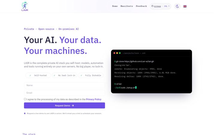 Screenshot of lair-ai.it