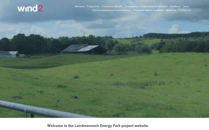 Screenshot of lairdmannochenergypark.co.uk