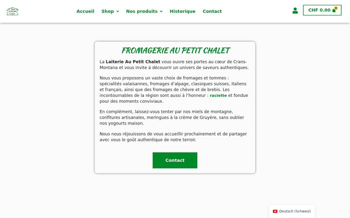 Screenshot of laiterieaupetitchalet.ch