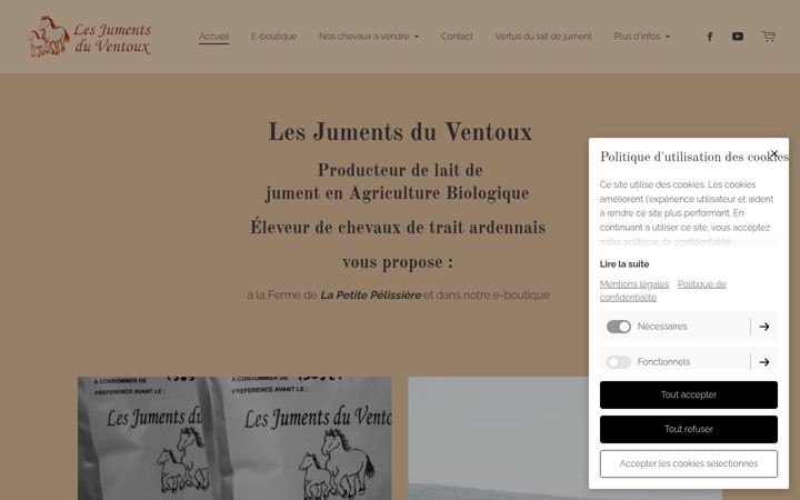 Screenshot of laitjumentsduventoux.fr