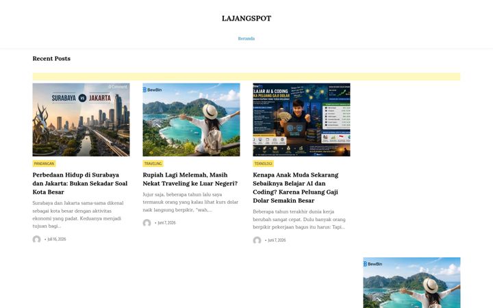 Screenshot of lajangspot.web.id