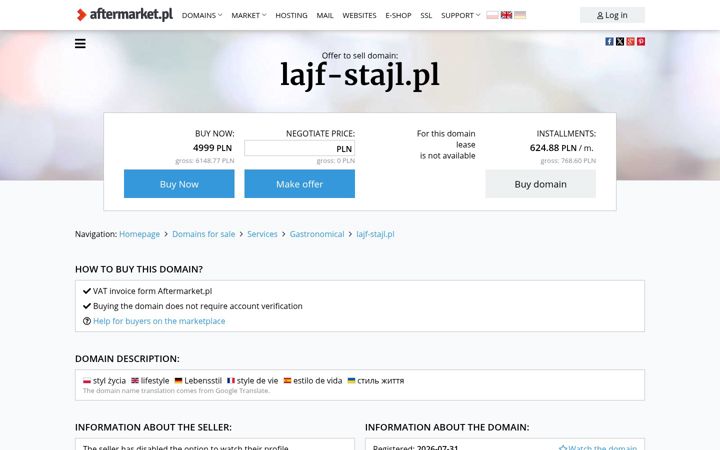 Screenshot of lajf-stajl.pl