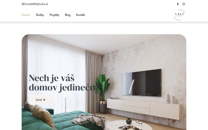 Screenshot stránky lajfstudio.sk