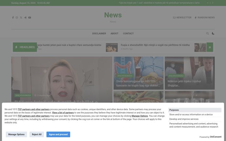 Screenshot of lajmeplus.al
