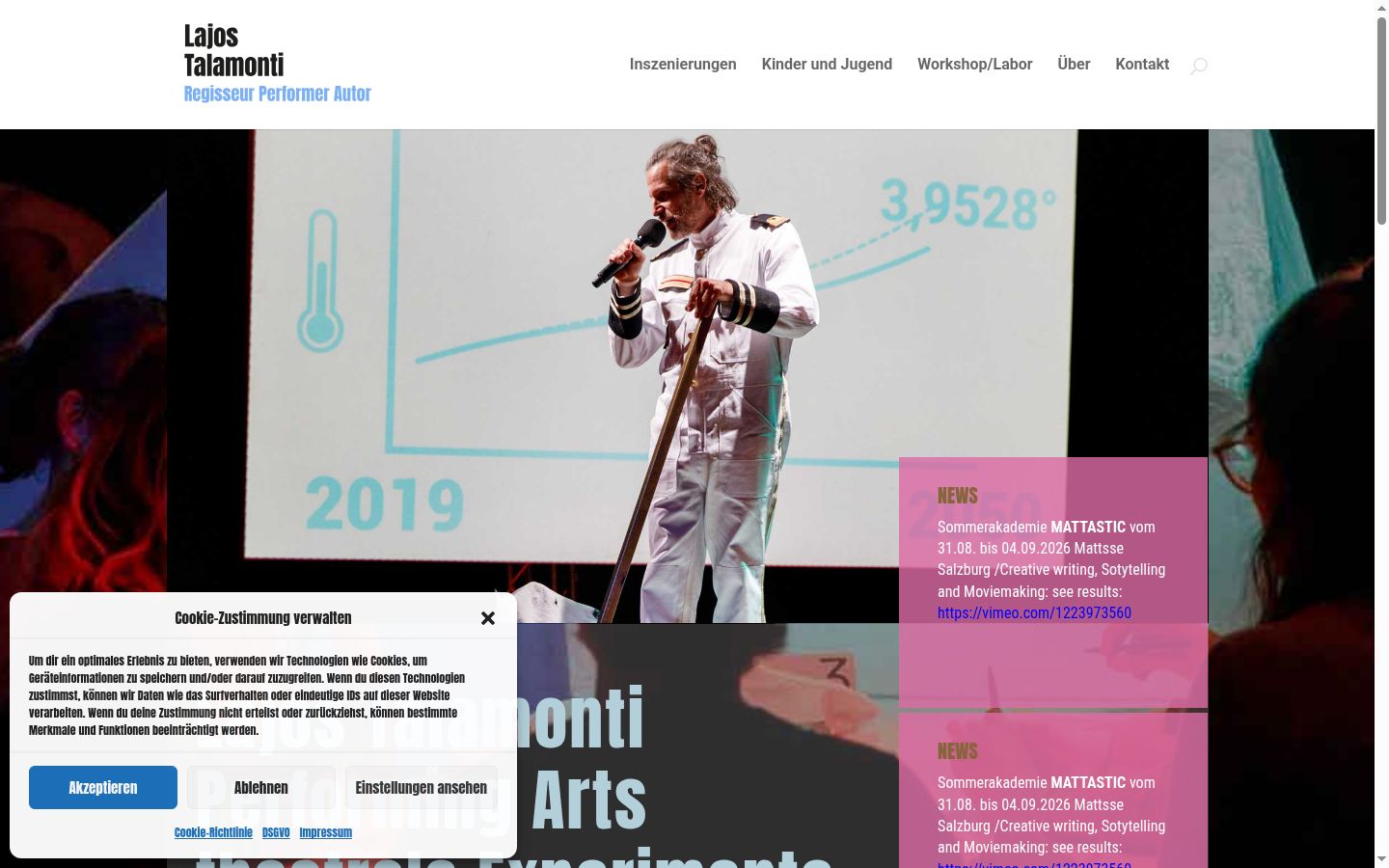 Screenshot del banner di consenso mostrato prima di qualsiasi interazione