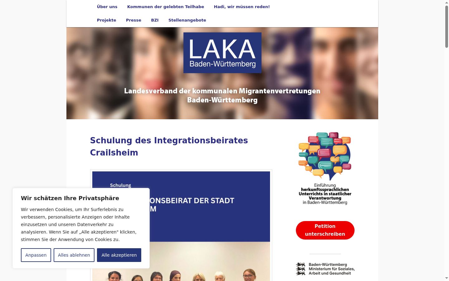 Screenshot del banner di consenso mostrato prima di qualsiasi interazione