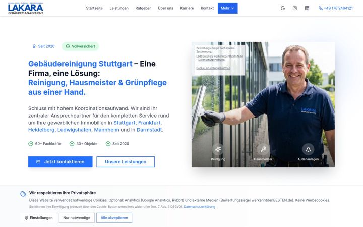 Zrzut ekranu lakara-service.de