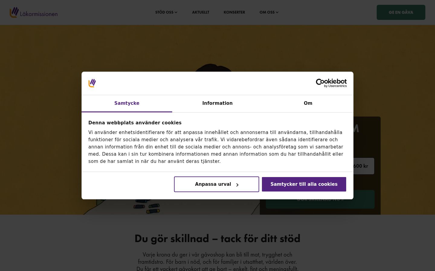 Snímek obrazovky baneru souhlasu zobrazeného před jakoukoli interakcí