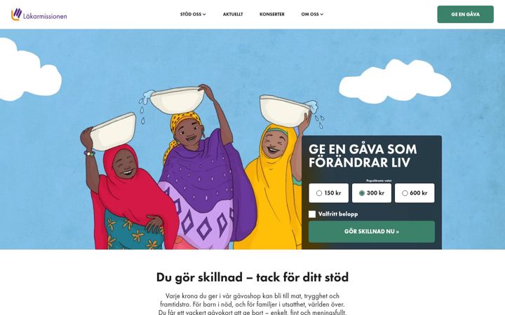 Screenshot of lakarmissionen.se