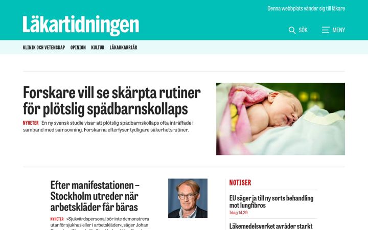 Screenshot of lakartidningen.se