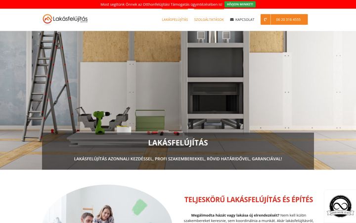 Screenshot of lakasfelujitasazonnal.hu
