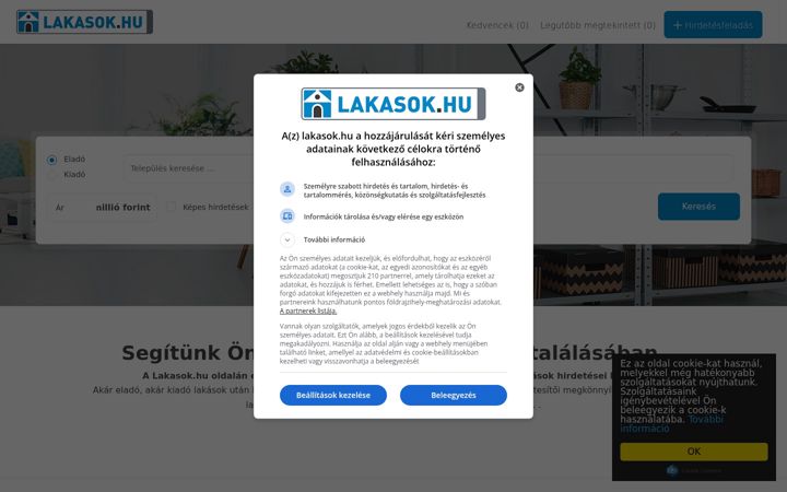 Screenshot of lakasok.hu