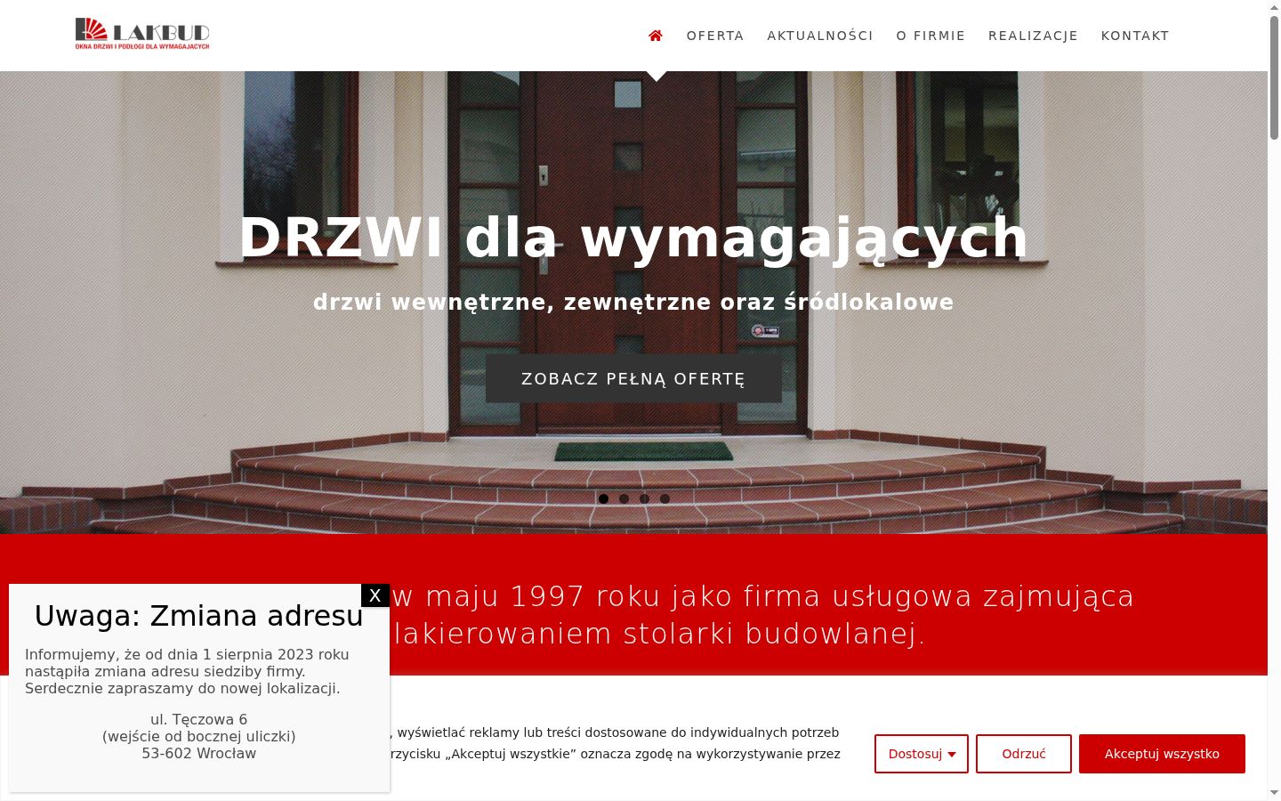 Screenshot des Einwilligungsbanners vor jeglicher Interaktion