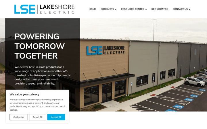 Screenshot of lake-shore-electric.com