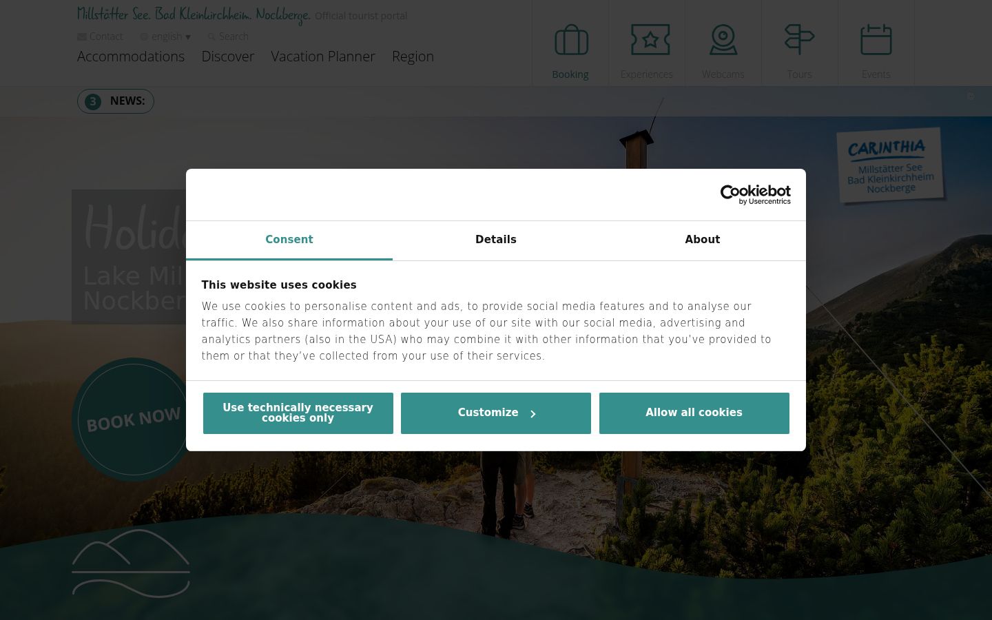 Screenshot of the consent banner shown before any interaction