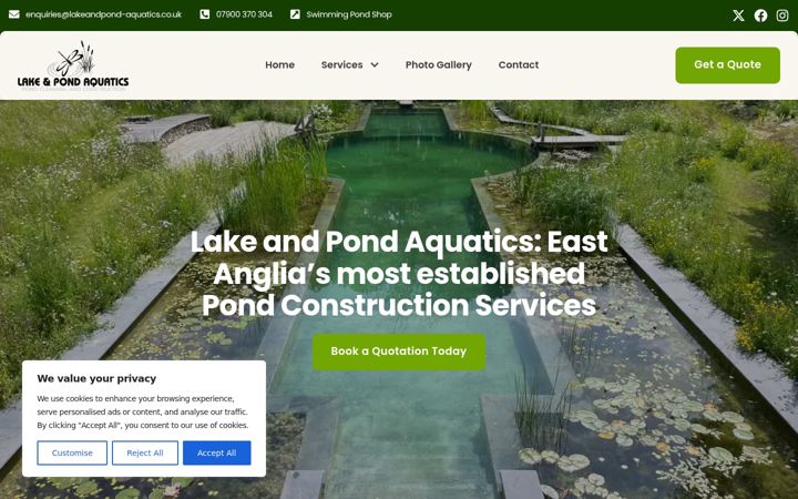 Screenshot of lakeandpond-aquatics.co.uk